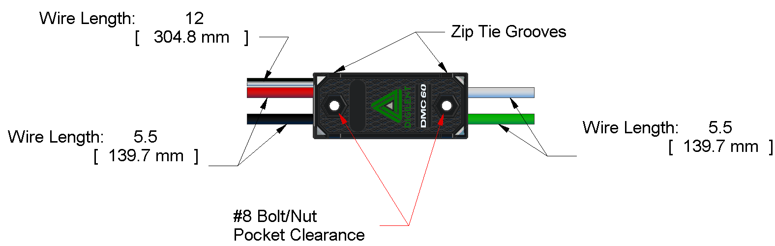 DMC 60 accessory dimensions. DMC 60 accessory dimensions.