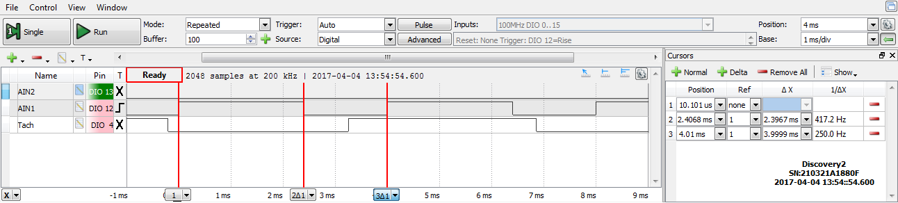 Figure 8.1. H-Bridge inputs for CW motor rotation for 60% PWM.