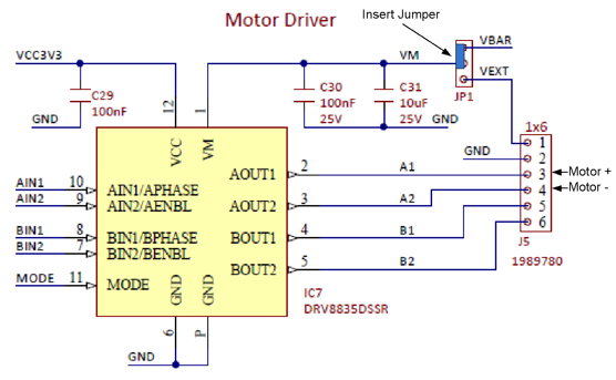 Figure 7.11. Basys MX3 Motor driver circuit.