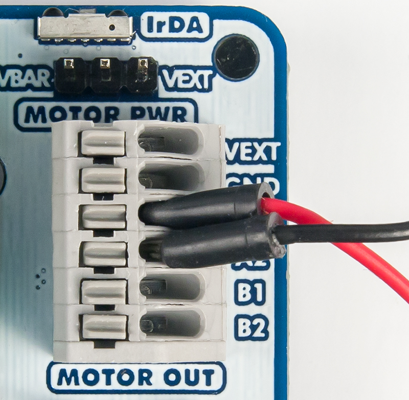 Figure 7.12. Basys MX3 connection to motor power wiring.