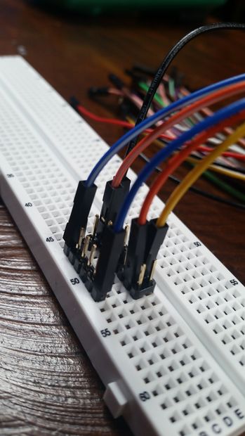 Circuit setup, close up view. Circuit setup, close up view.