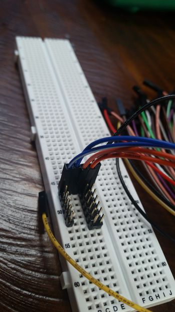 Setting up the circuit, close up. Setting up the circuit, close up.