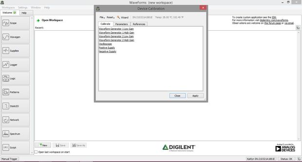 Calibrate tab.