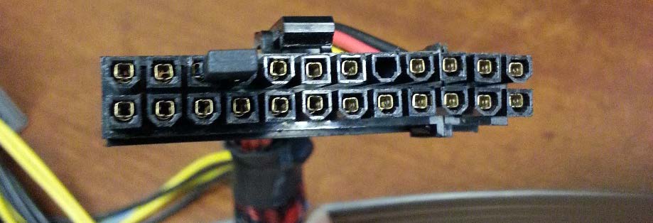 Figure 1b. Pin 16 and 17 are shorted using a jumper to power on a standard ATX power supply when used standalone.