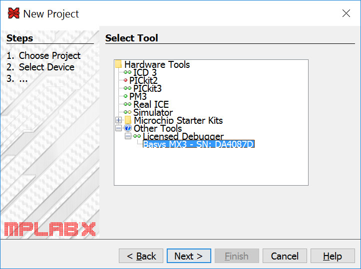 Figure 1.1. MPLAB X Tool Selection. Figure 1.1. MPLAB X Tool Selection.