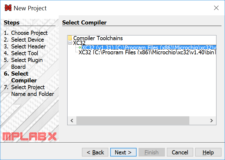 Figure 1.2. MPLAB X Compiler Selection. Figure 1.2. MPLAB X Compiler Selection.