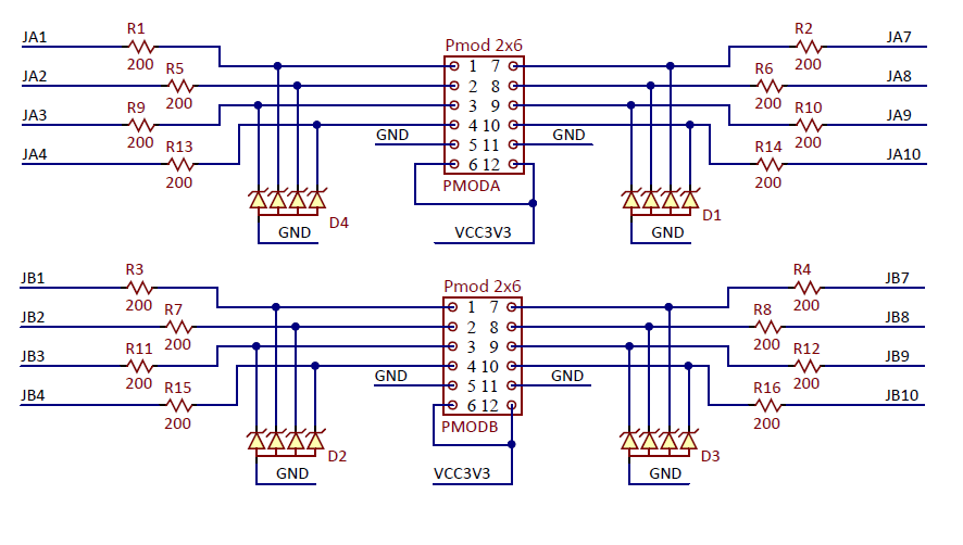Figure 20.1. Pmod schematic diagram.