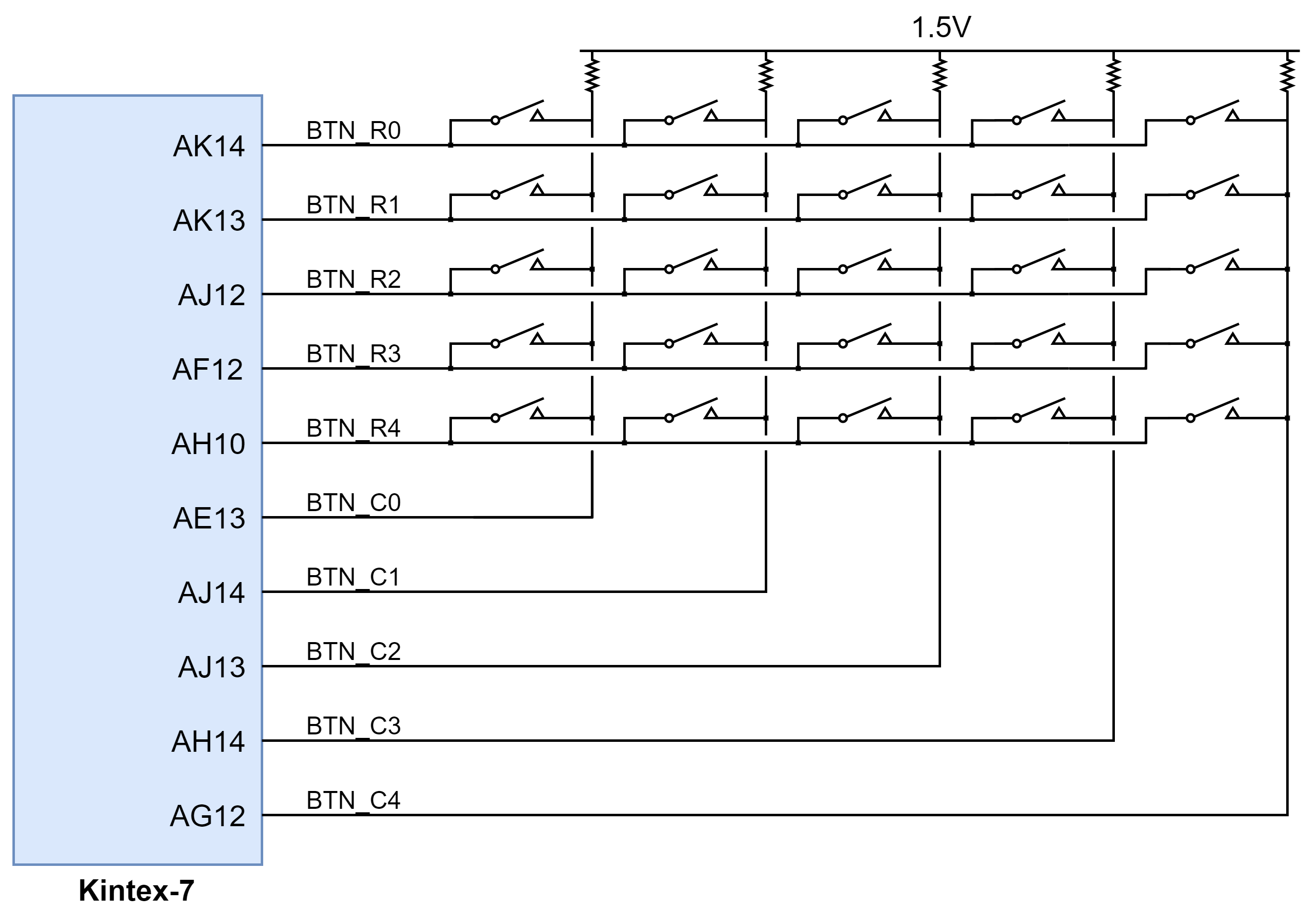 Figure 19.1 Twenty-Five Button Keypad Connections