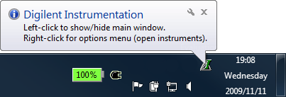 Figure 3. Right-clicking system tray menu. Figure 3. Right-clicking system tray menu.
