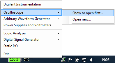 Figure 4. Opening system tray menu. Figure 4. Opening system tray menu.