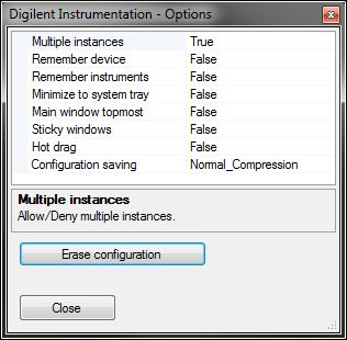Figure 7. Changing an option. Figure 7. Changing an option.
