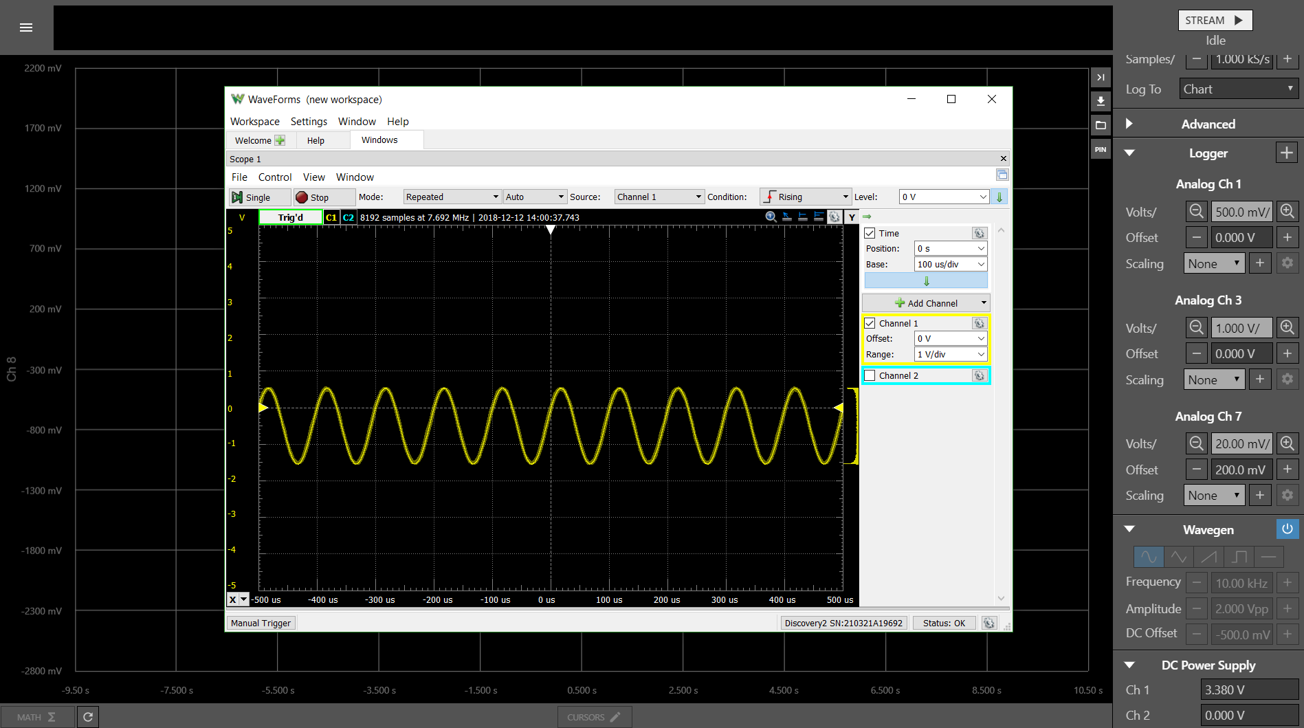 Waveform Generator in action